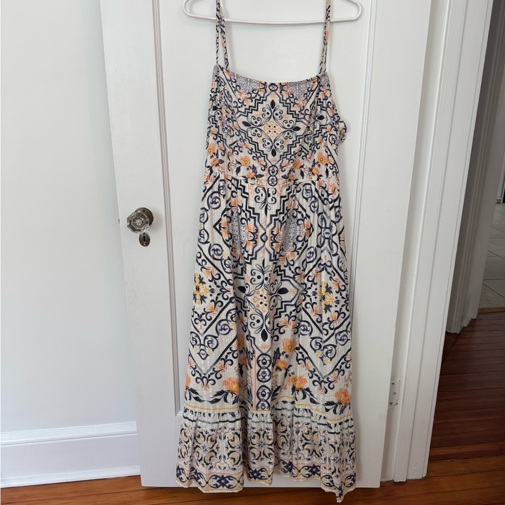 Anthropologie Black and White Spaghetti Strap Sundress